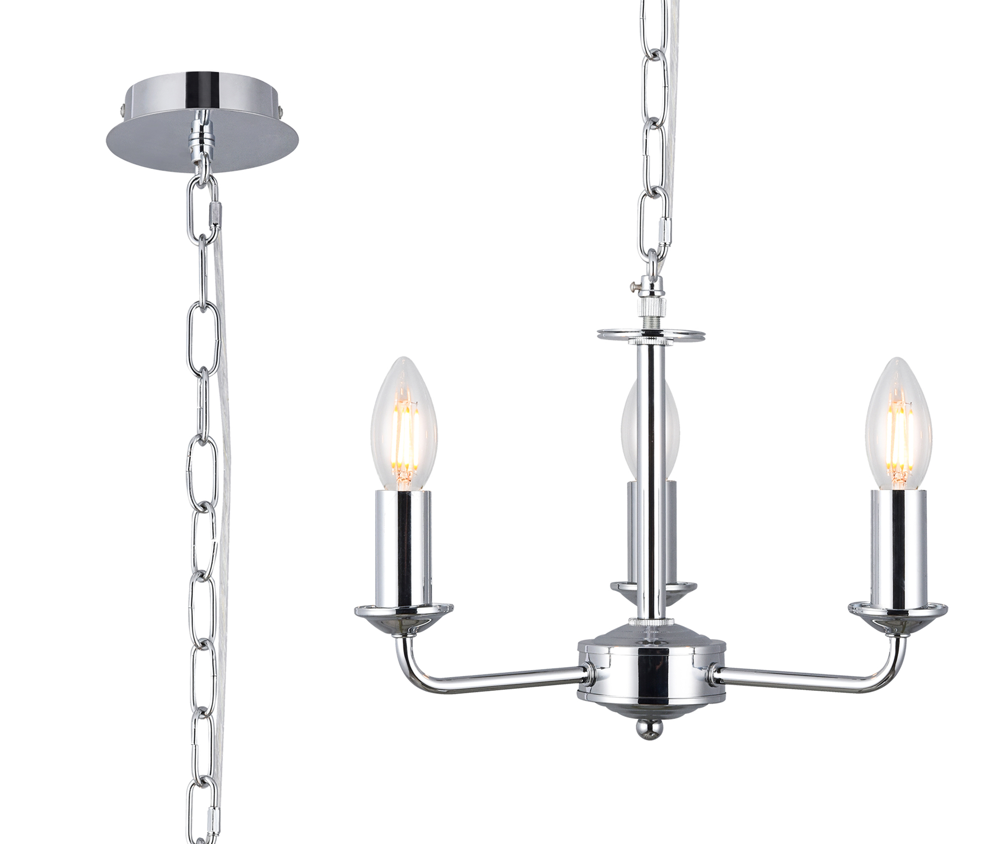 D0354  Banyan Pendant 3 Light Polished Chrome